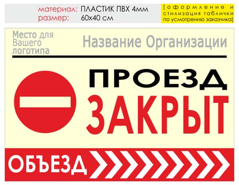 Информационный щит "объезд справа" (пластик, 60х40 см) t13 - Охрана труда на строительных площадках - Информационные щиты - Магазин охраны труда Протекторшоп